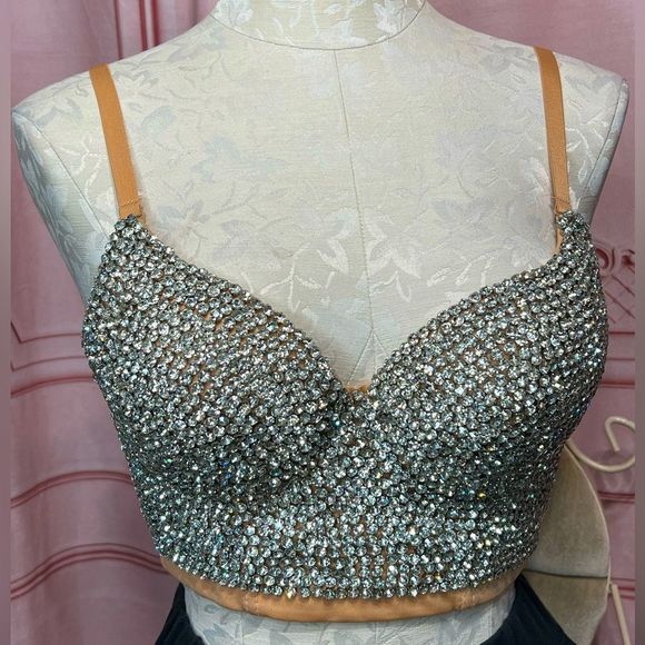 Other - Rhinestone Shining Diamond Push up Bustier